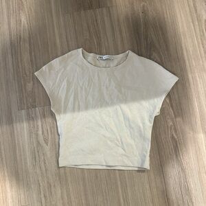 Zara Beige Women's Crop Top